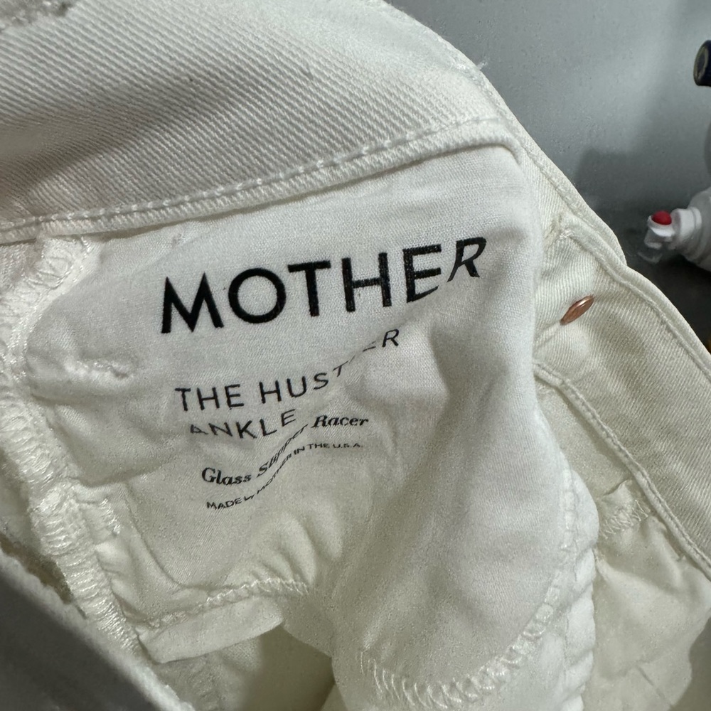MOTHER Jeans The Hustler Ankle Solid White Striped Side Regular Size 29 - Picture 4 of 4